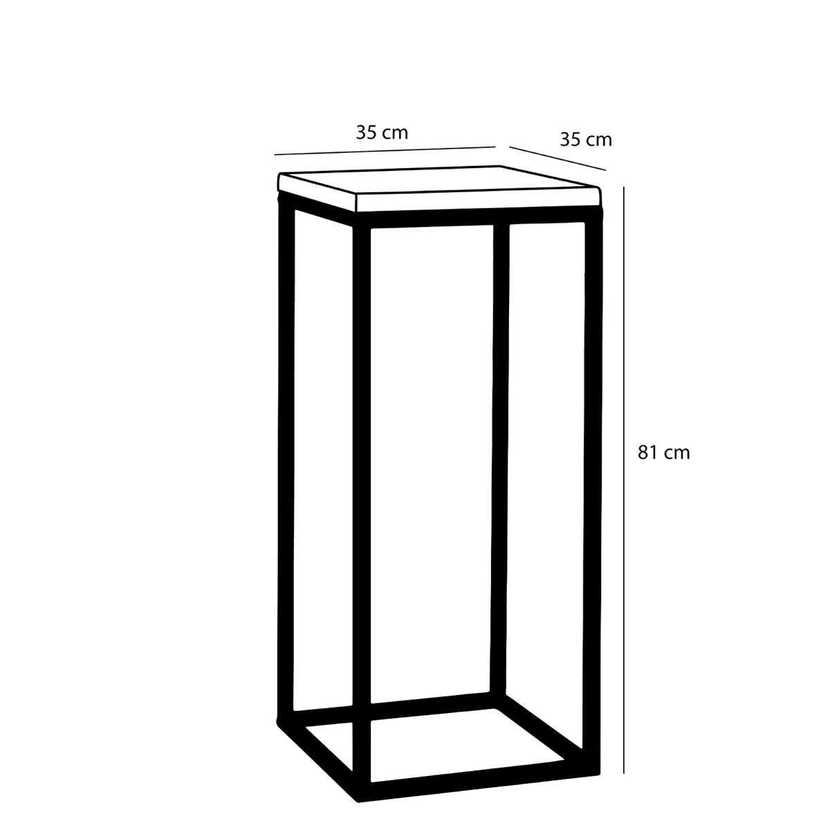 Mica Decorations Oskar Bijzettafel - H81xØ35 cm - Zwart - Set van 2