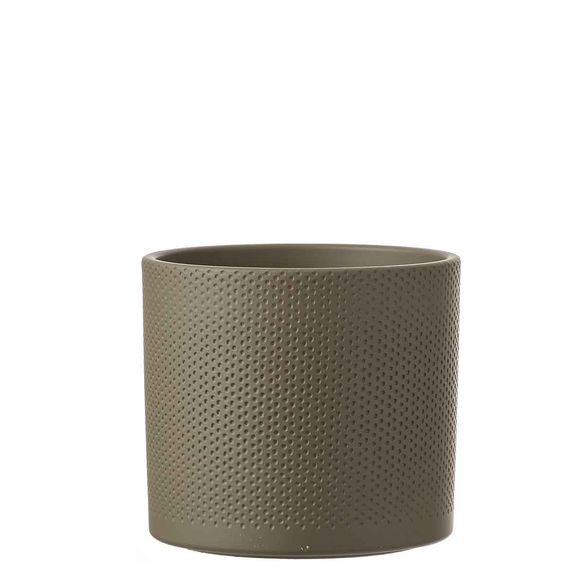 Mica Decorations era ronde bloempot groen relief maat in cm: 17 x 19