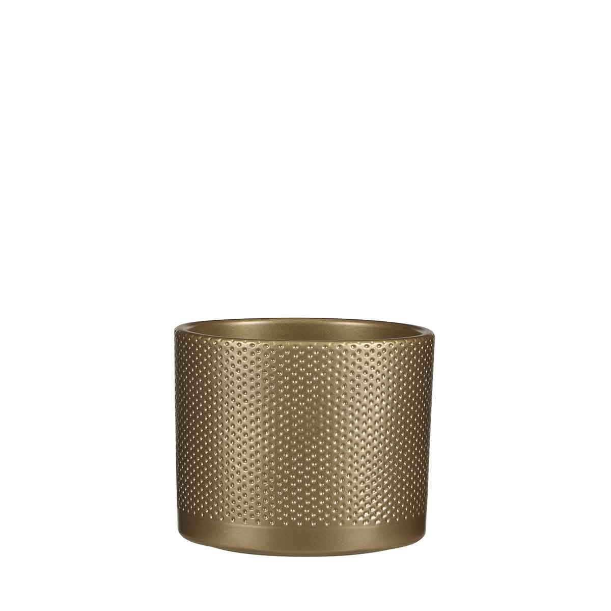 Mica Decorations era ronde bloempot goud relief maat in cm: 14 x 17