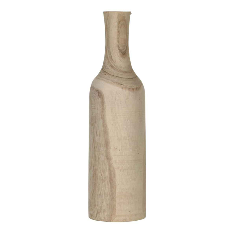 Mica Decorations Vaas Fles Pia - H 47 x Ø 13 - Hout - Handgemaakt