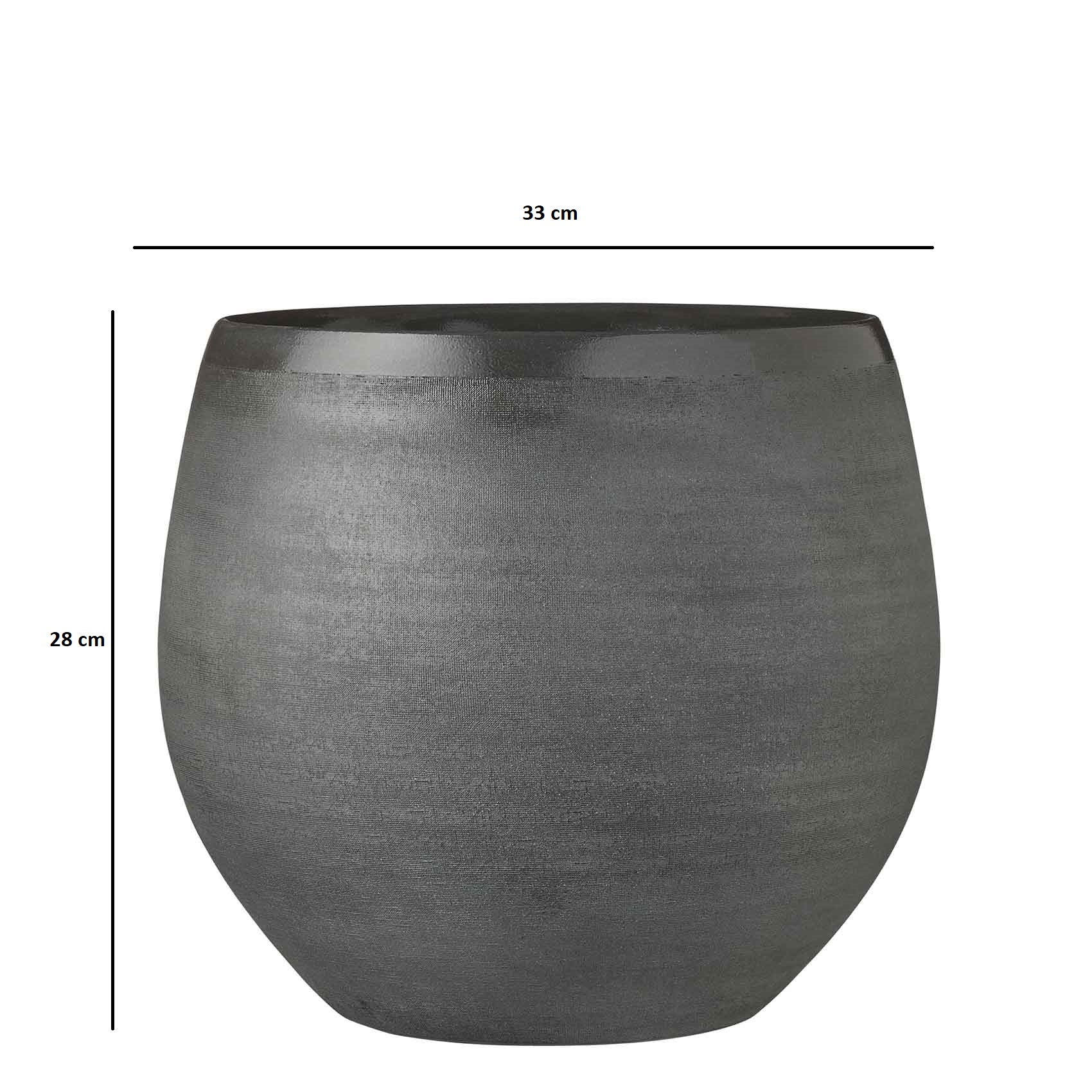 Mica Decorations Douro Bloempot - H28 x Ø33 cm - Terra - Donkergrijs