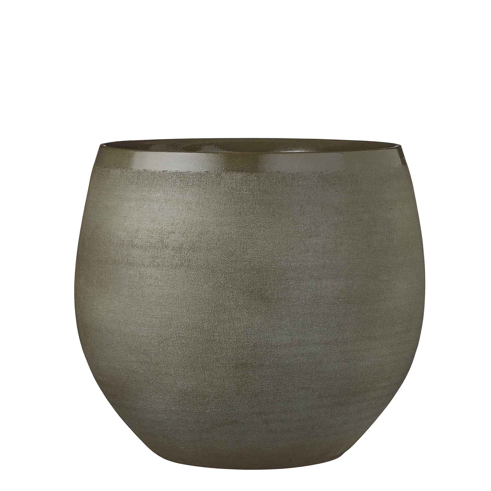 Mica Decorations Douro Bloempot - 28x33cm - Keramiek - Groen - 2 Stuks
