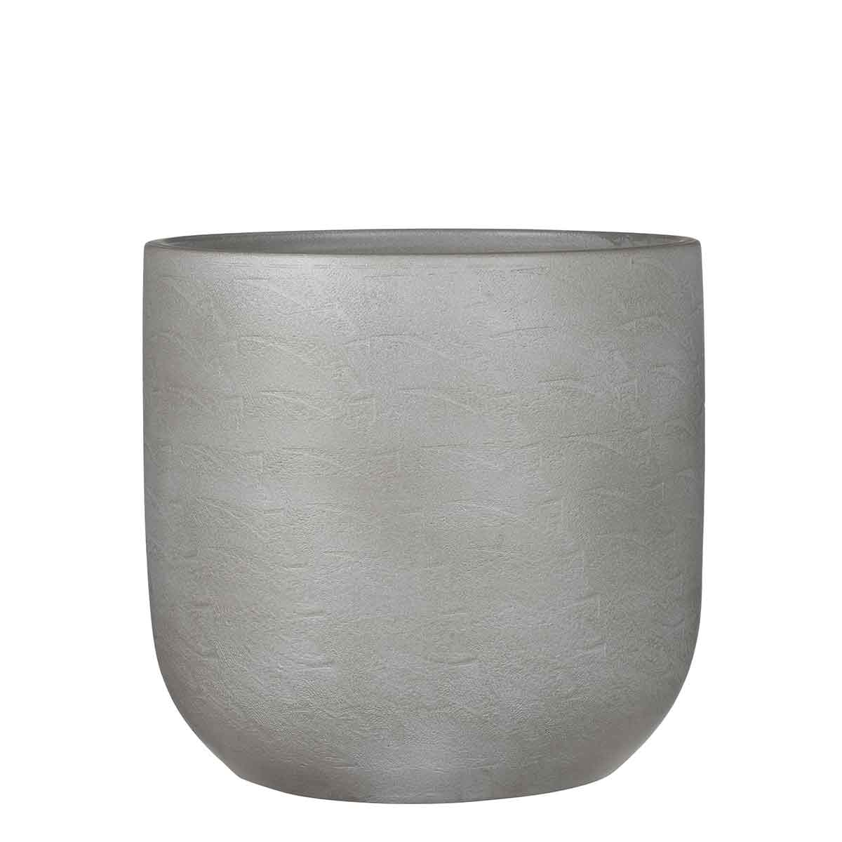 Mica Decorations nora ronde bloempot lichtgrijs maat in cm: 24 x 25