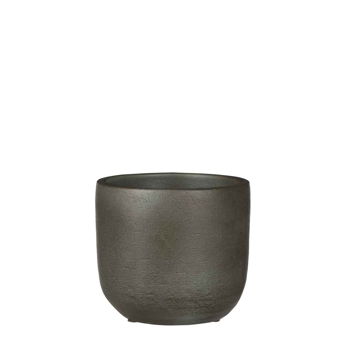 Mica Decorations nora ronde bloempot donkergroen maat in cm: 16 x 17
