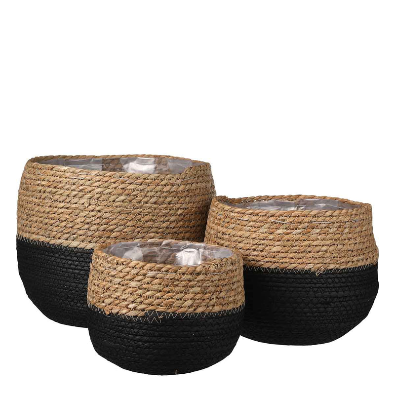 Mica Decorations Jorck Ronde Manden - H24 x Ø26 cm - Set van 3 - Zwart