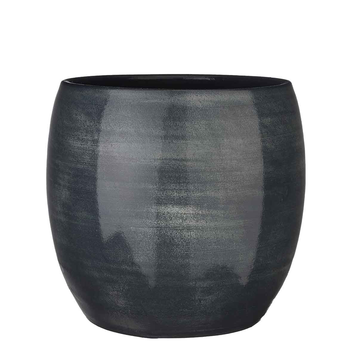 Mica Decorations Lester Bloempot - H31 x Ø33 cm - Terra - Donkerblauw