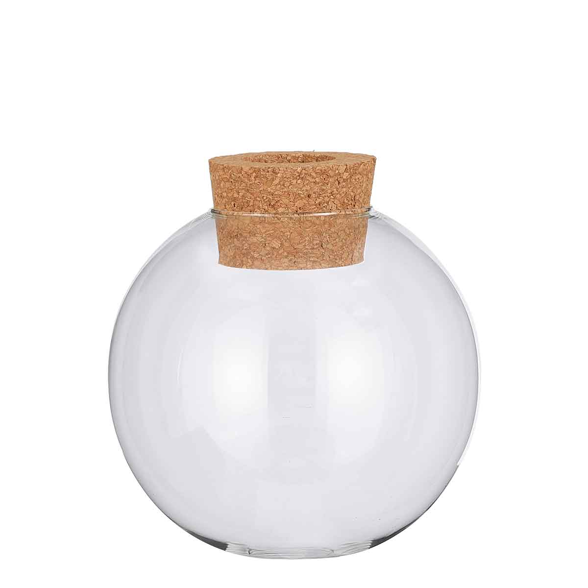 Mica Decorations Vaas Jillian bol glas transparant - H 21 x Ø 20 cm
