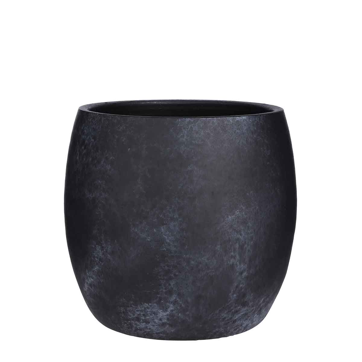 Mica Decorations Lester Bloempot - H26 x Ø28 cm - Terracotta - Zwart