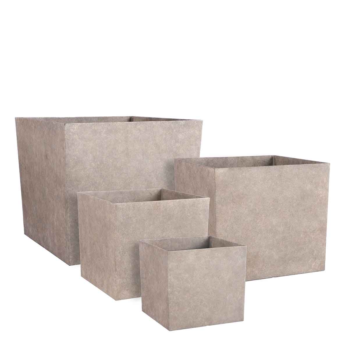 Mica Decorations Bravo Bloempot - 45 x 45 x 40 cm - Set van 4 - Beige
