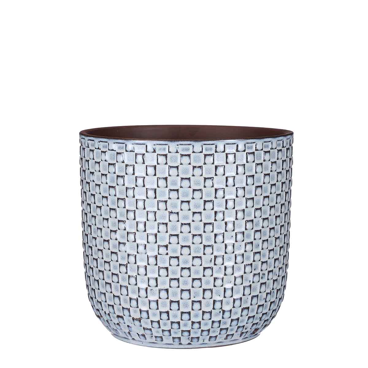 Mica Decorations Daan Bloempot - H20 x Ø21 cm - Keramiek - Blauw
