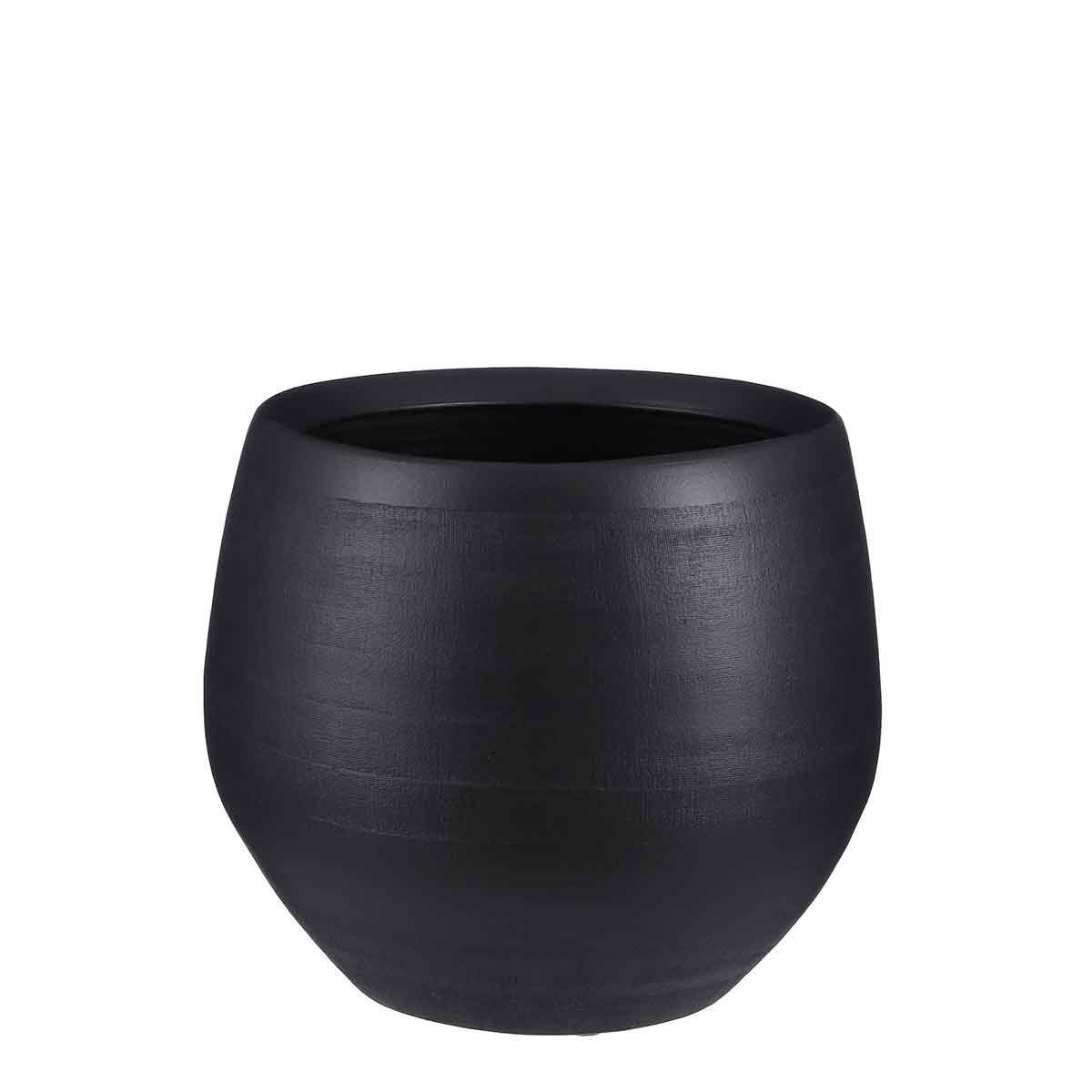 Mica Decorations Douro Bloempot - H25 x Ø29 cm - Keramiek - Zwart