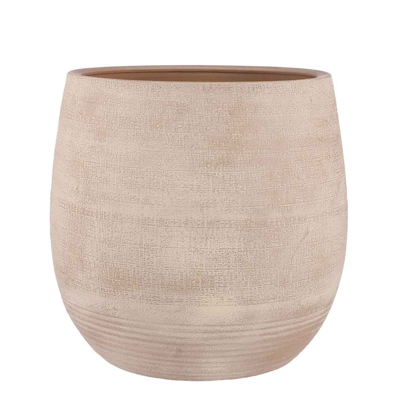 Mica Decorations Victor Ronde Pot - H45 x Ø40 cm - Terracotta - Beige