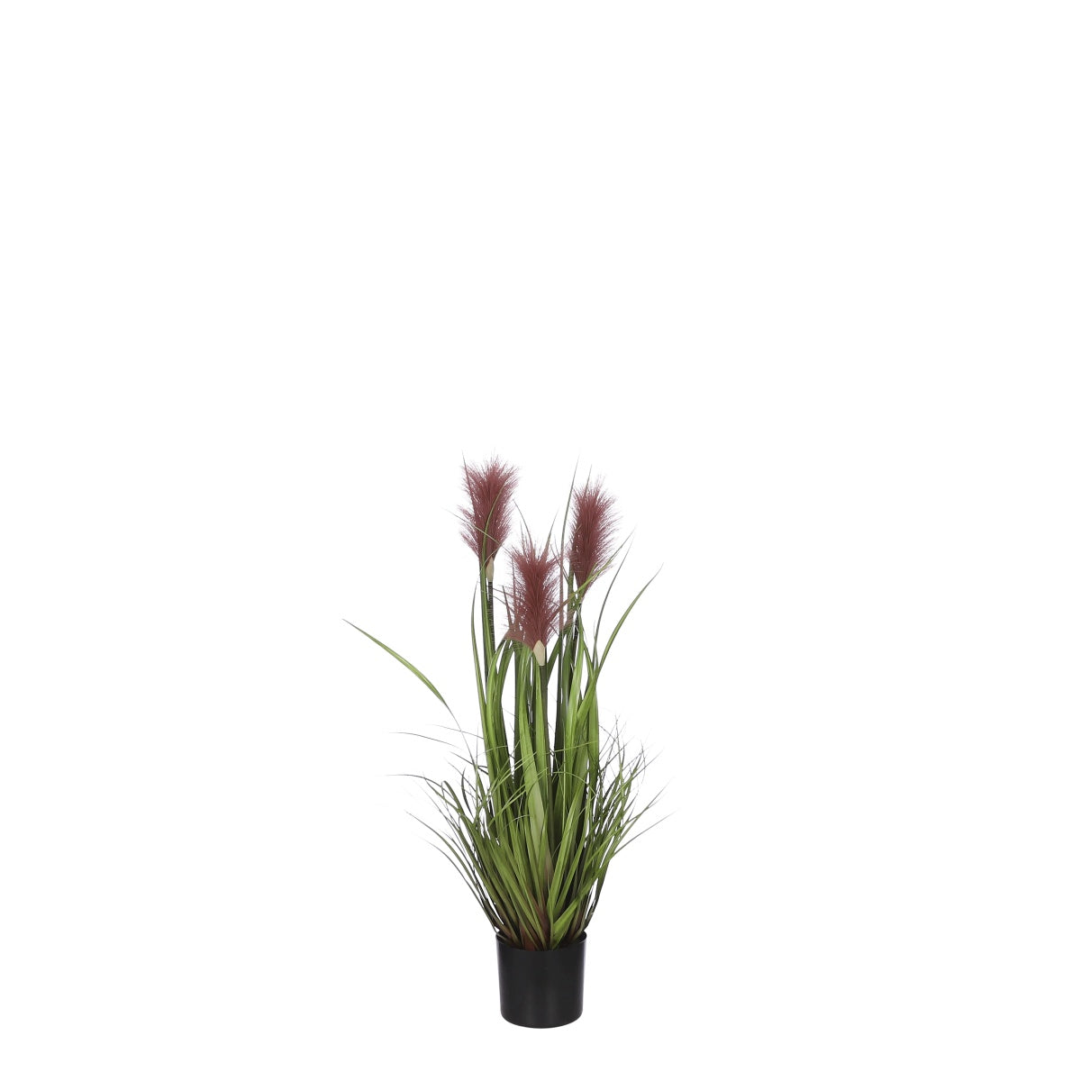 Mica Decorations Plume grass Kunstplant - 35x35x80 cm - PVC - Bruin