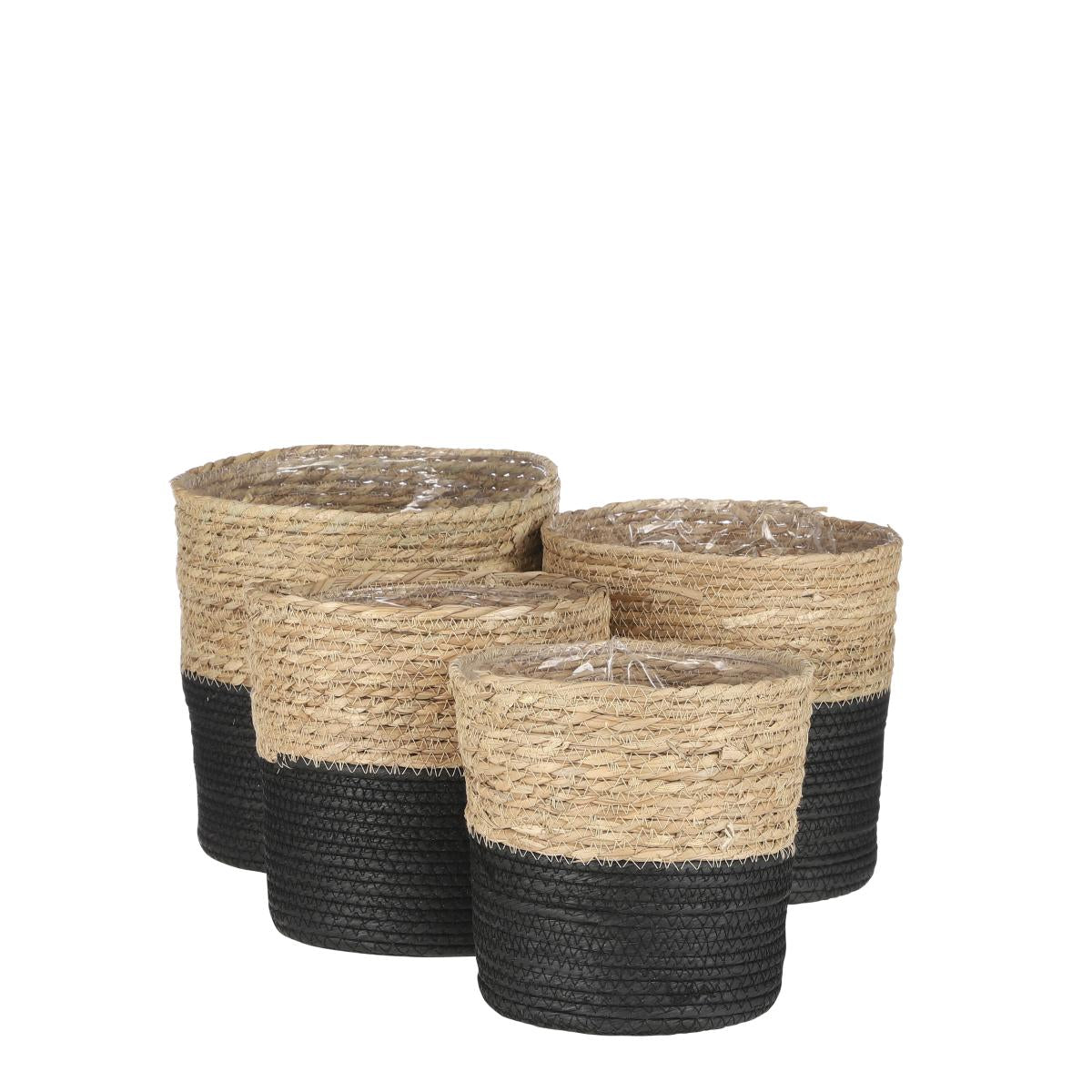 Mica Decorations Rachel Manden Set - 25x25x25 cm - Zeegras - Zwart
