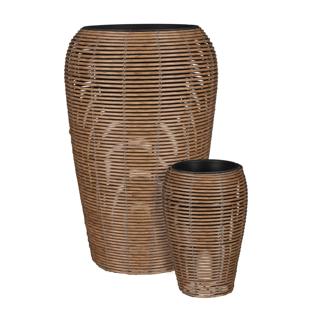 Mica Decorations Cesena Plantenbak - H70xØ45 cm - Bruin - Set van 2