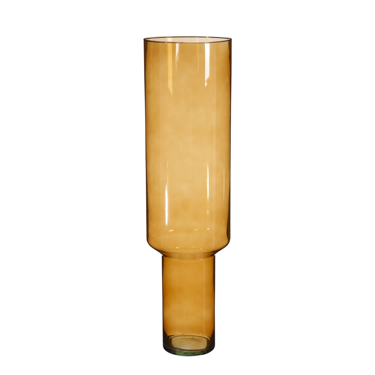 Mica Decorations Fallon Vaas - 19x19x70 cm - recycled Glas - Bruin