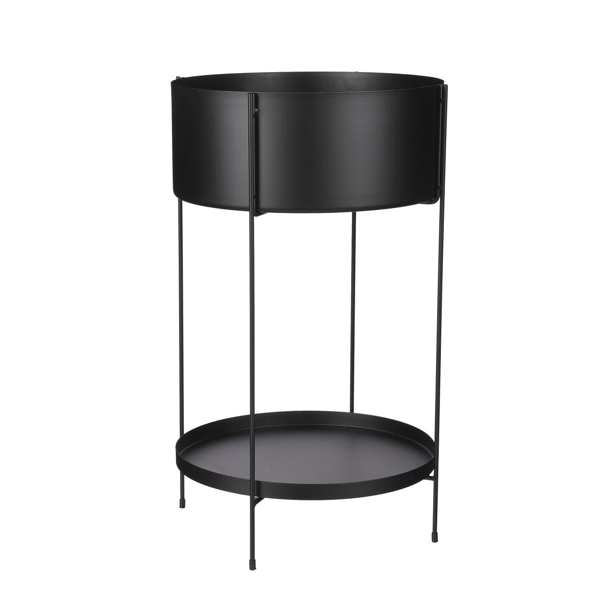 Mica Decorations Nicole Bloempot op Standaard - H60xØ37 cm - Zwart
