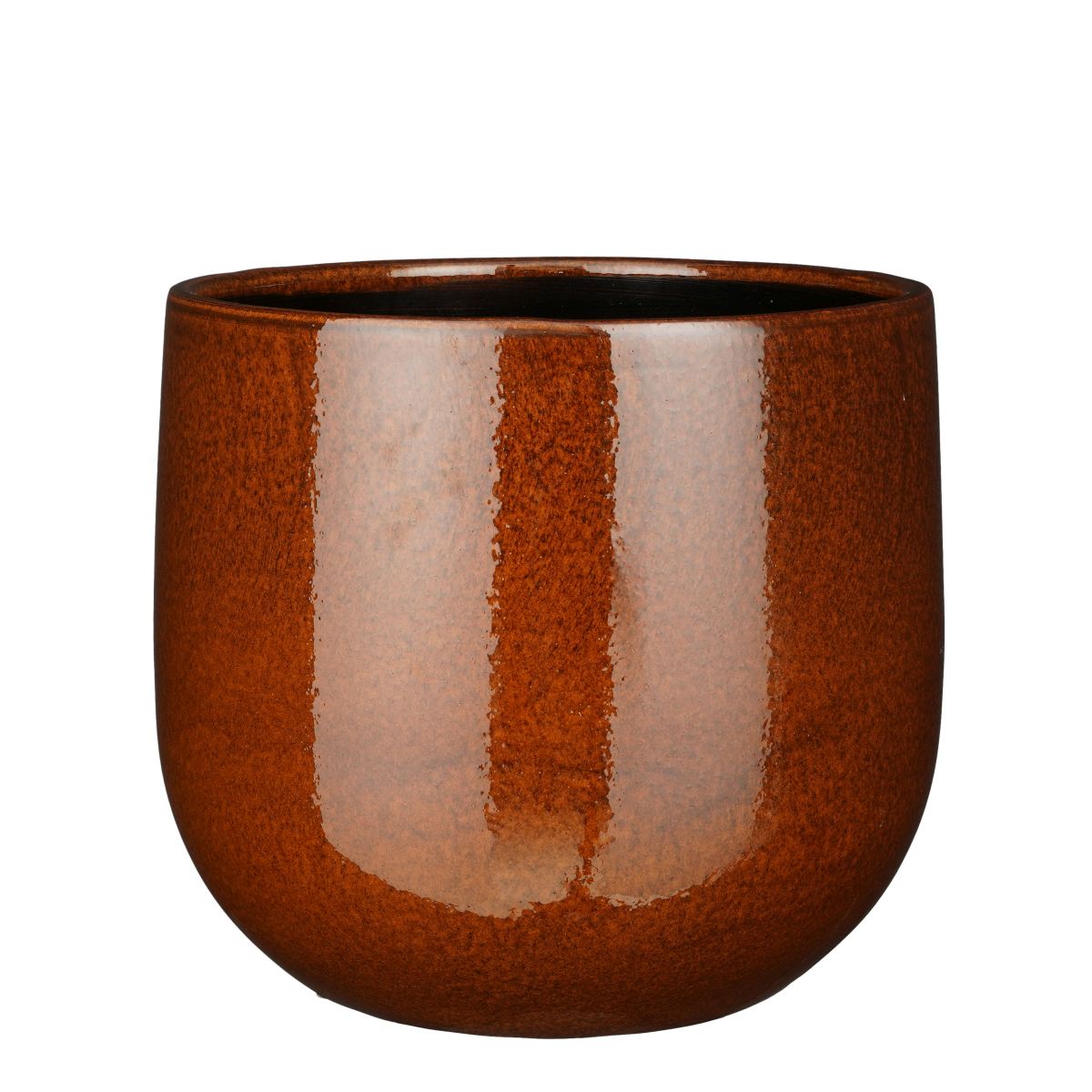 Mica Decorations Palm leaf Bloempot - 29x29x25 cm - Keramiek - Bruin