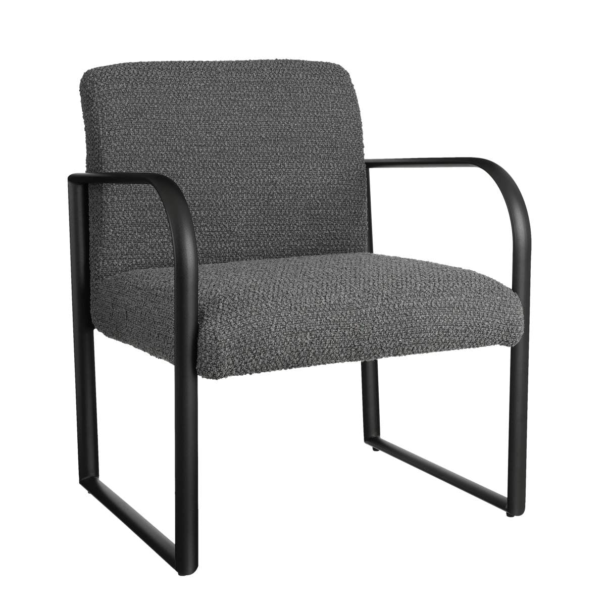 Mica Decorations Symon Stoel - 72x69x81 cm - Polyester - Donkergrijs