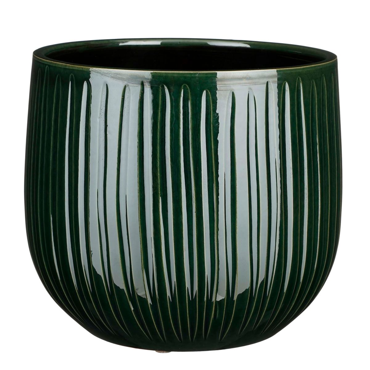 Mica Decorations Palm leaf Bloempot - 29x29x25 cm - Donkergroen