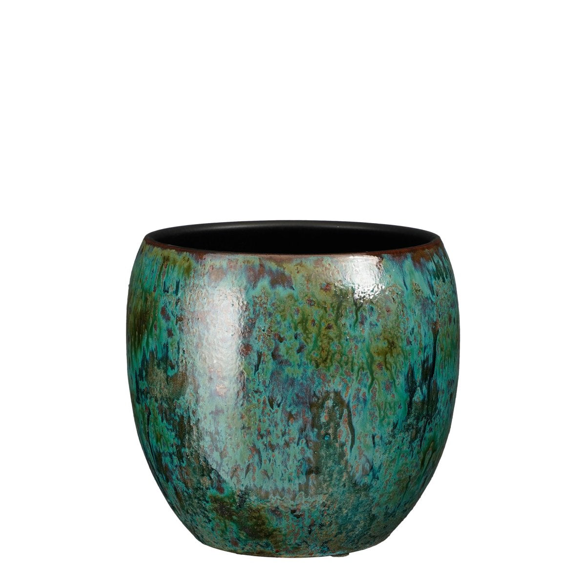 Mica Decorations Loren Bloempot - 24x24x24 cm - Terracotta - Blauw