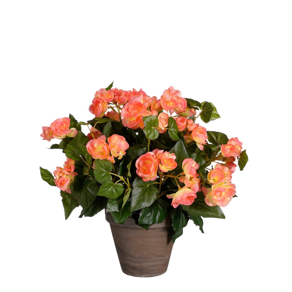 Mica Decorations Begonia Kunstbloem - 36x36x37 cm - Polyester - Zalm