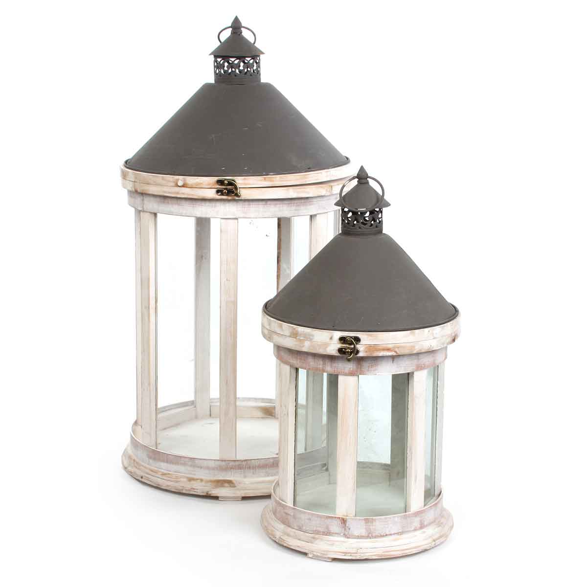 Set van 2 lantaarns carrousel wit