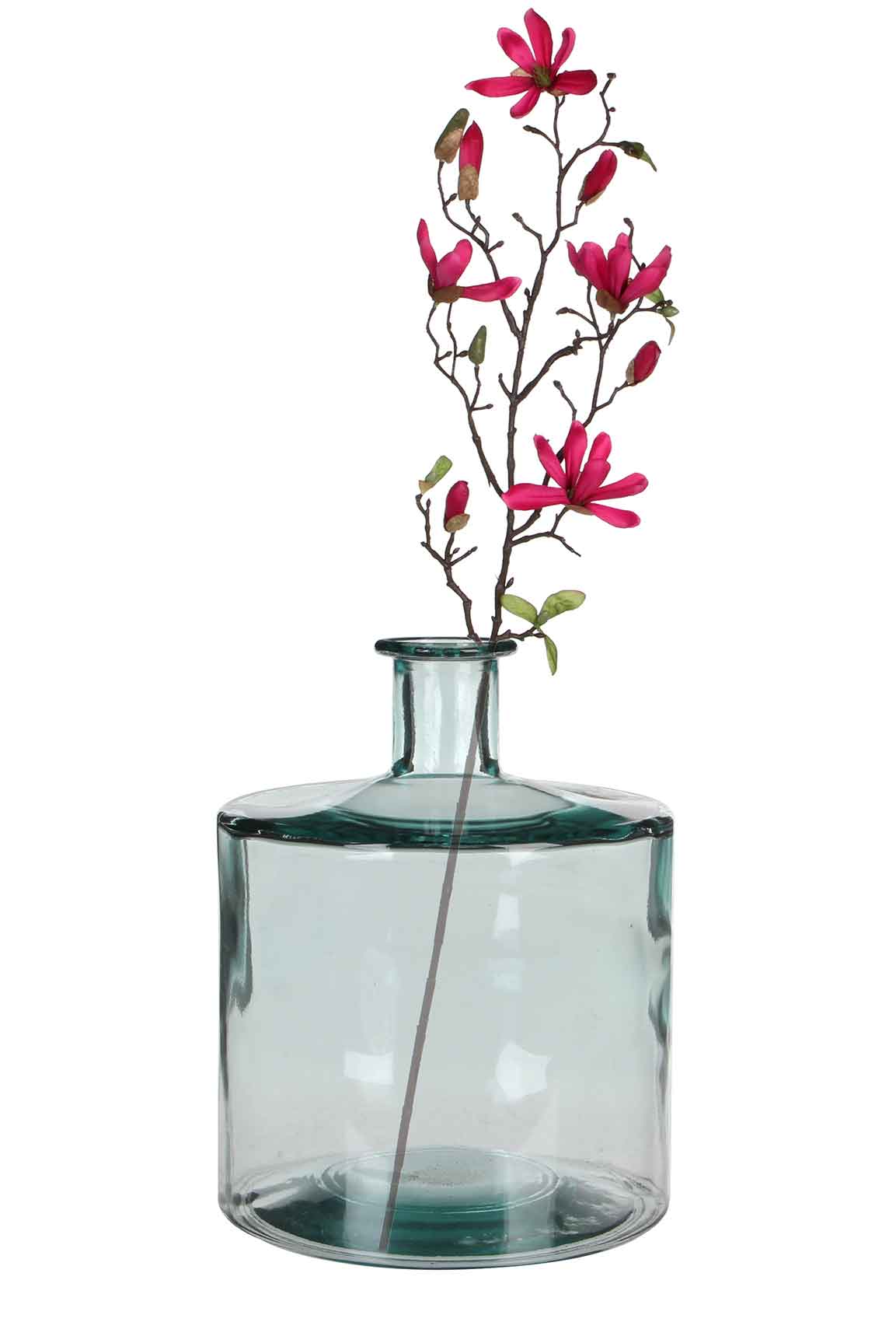 Mica Decorations Guan Fles Vaas - H26 x Ø21 cm - Glas - Transparant