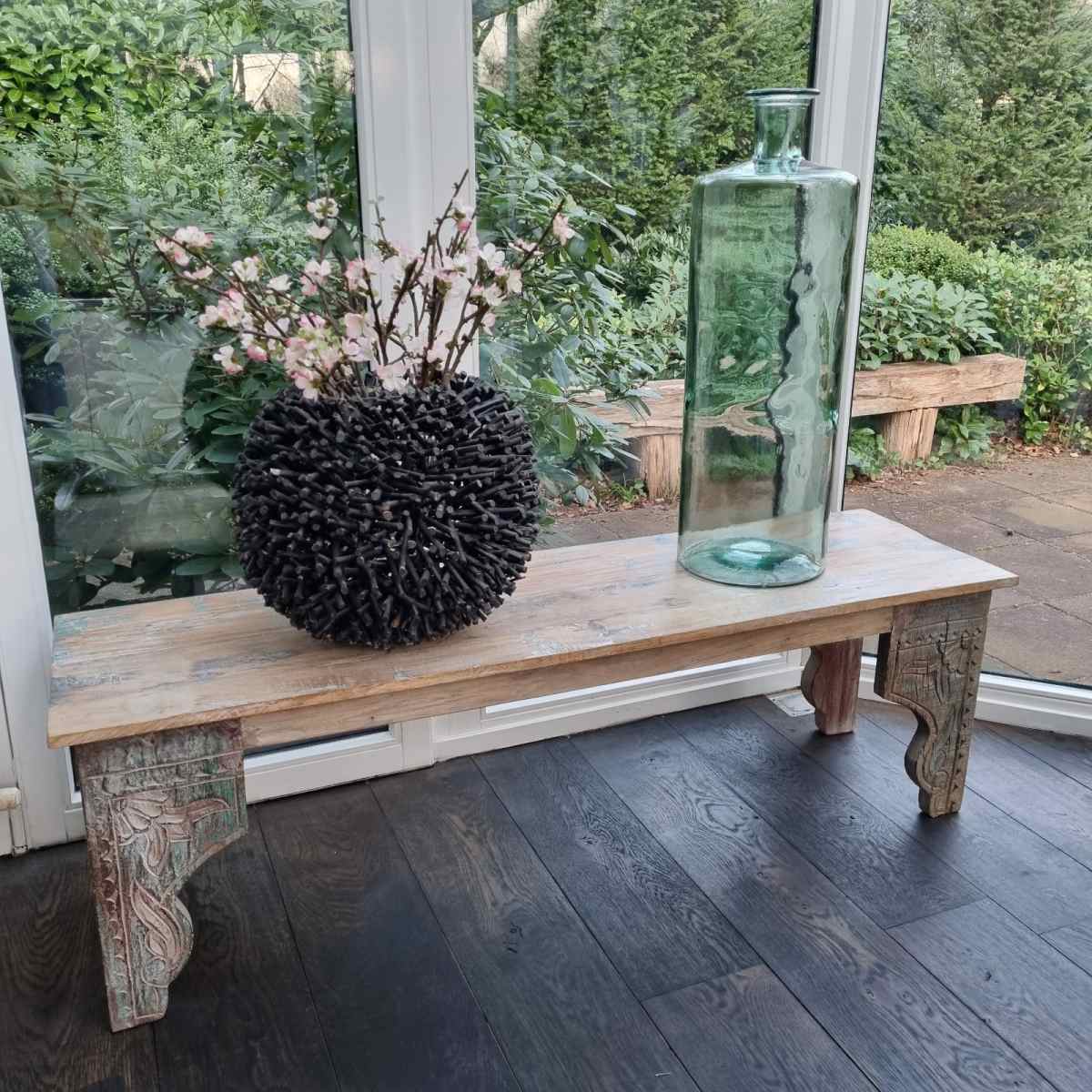 Mica Decorations Guan Vaas Fles - H75 x Ø25 cm - Glas - Groen
