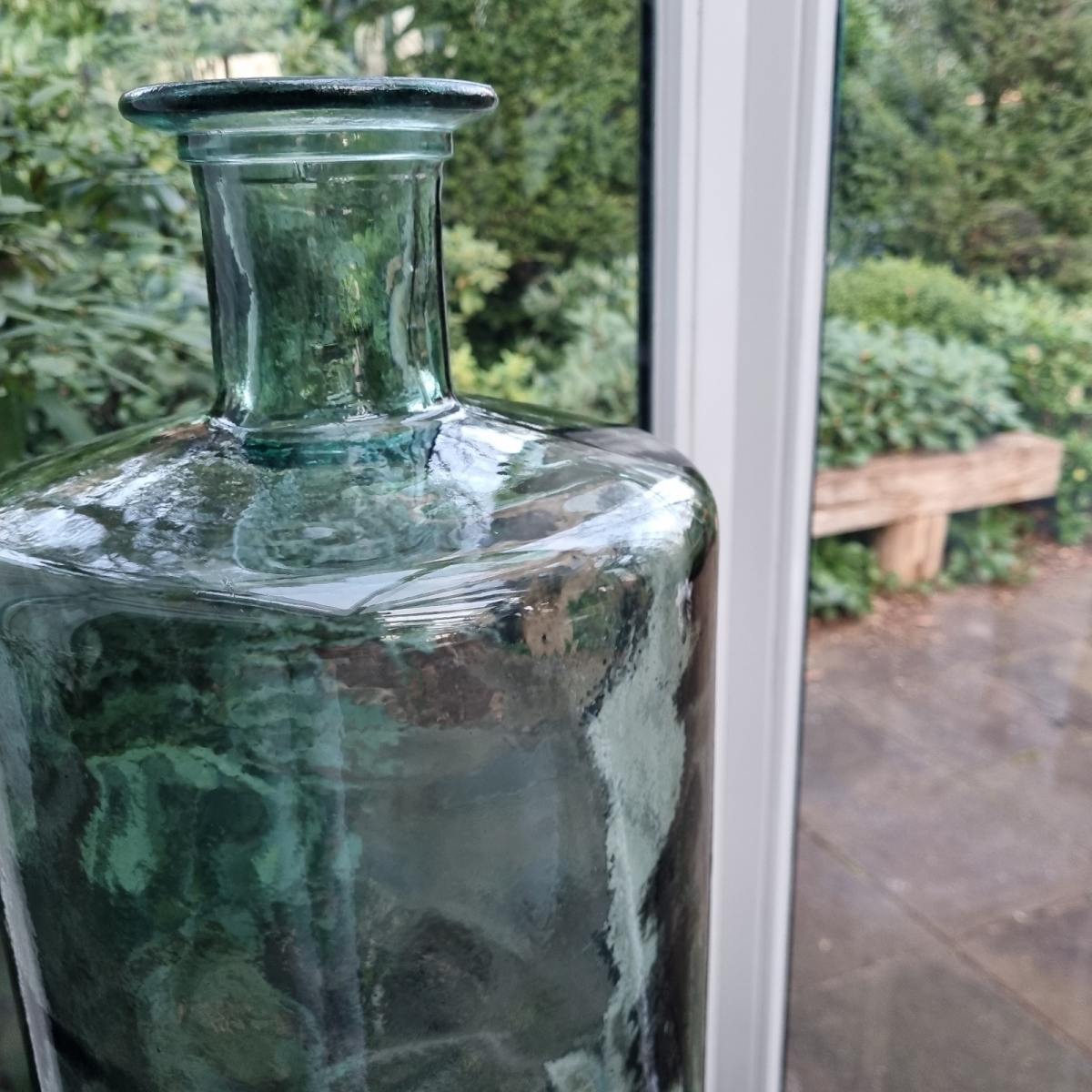 Mica Decorations Guan Vaas Fles - H75 x Ø25 cm - Glas - Groen