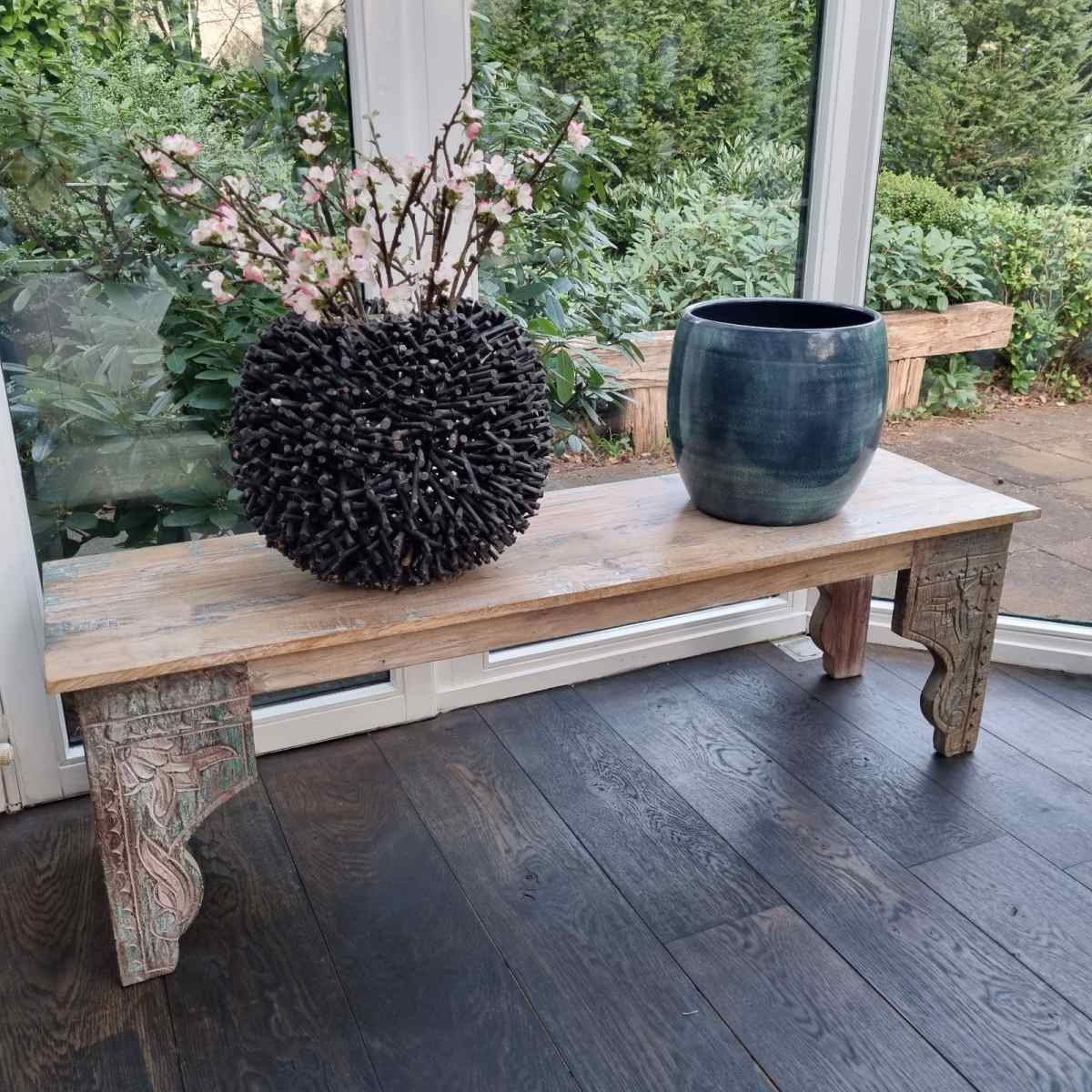 Mica Decorations Lester Bloempot - H31 x Ø33 cm - Terra - Donkerblauw