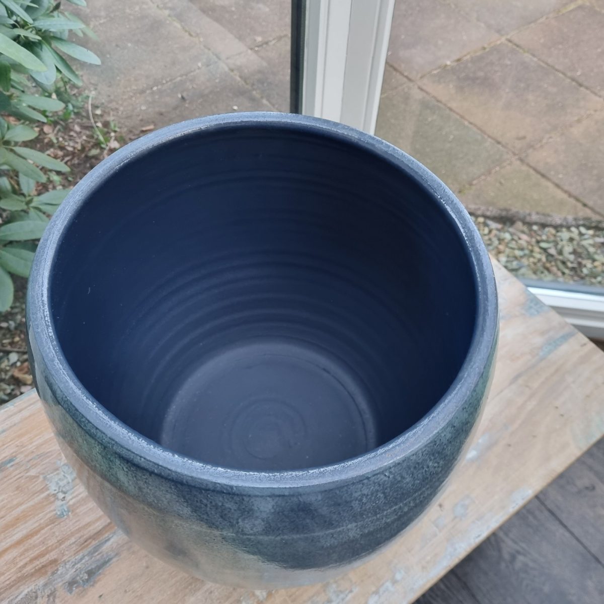 Mica Decorations Lester Bloempot - H31 x Ø33 cm - Terra - Donkerblauw