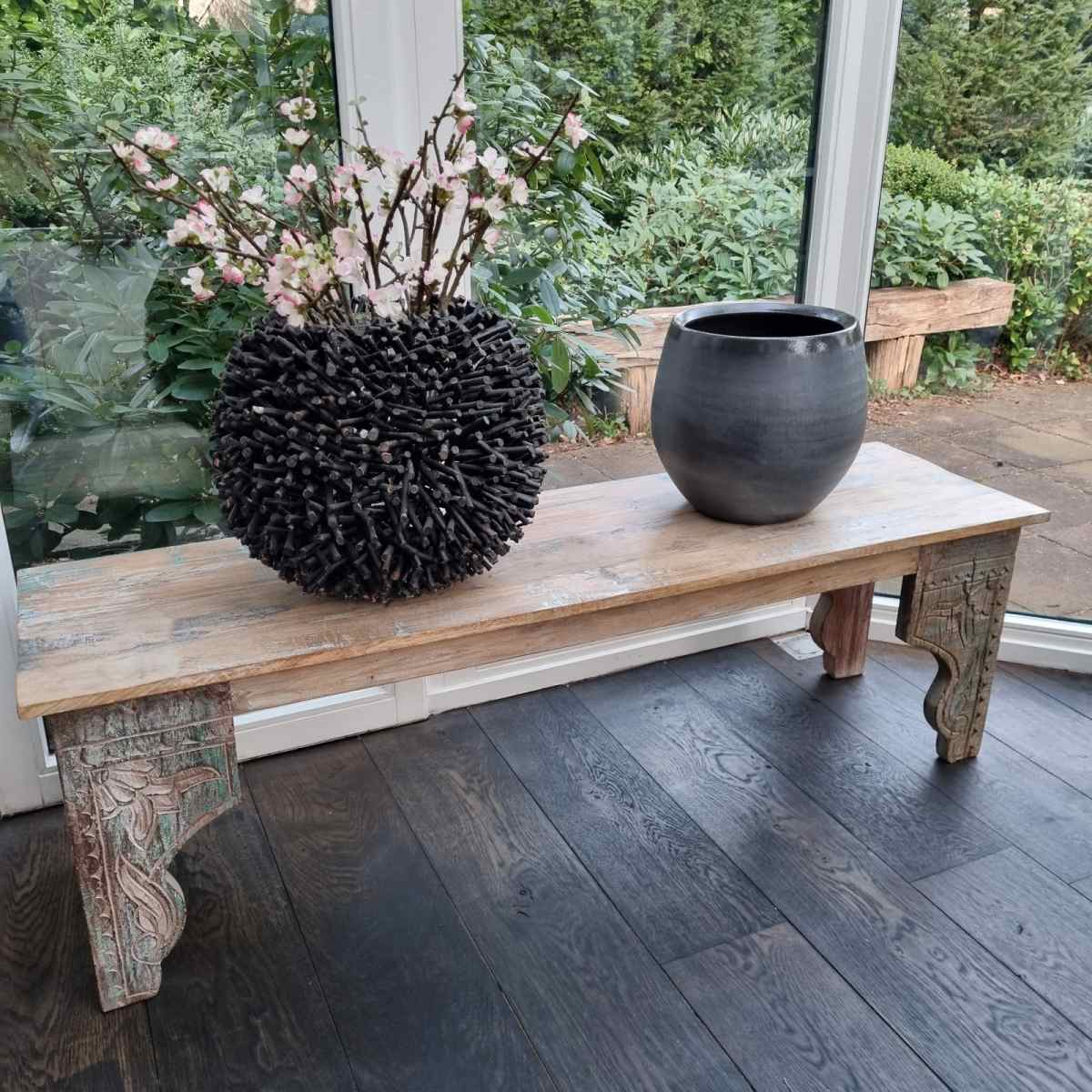 Mica Decorations Douro Bloempot - H28 x Ø33 cm - Terra - Donkergrijs