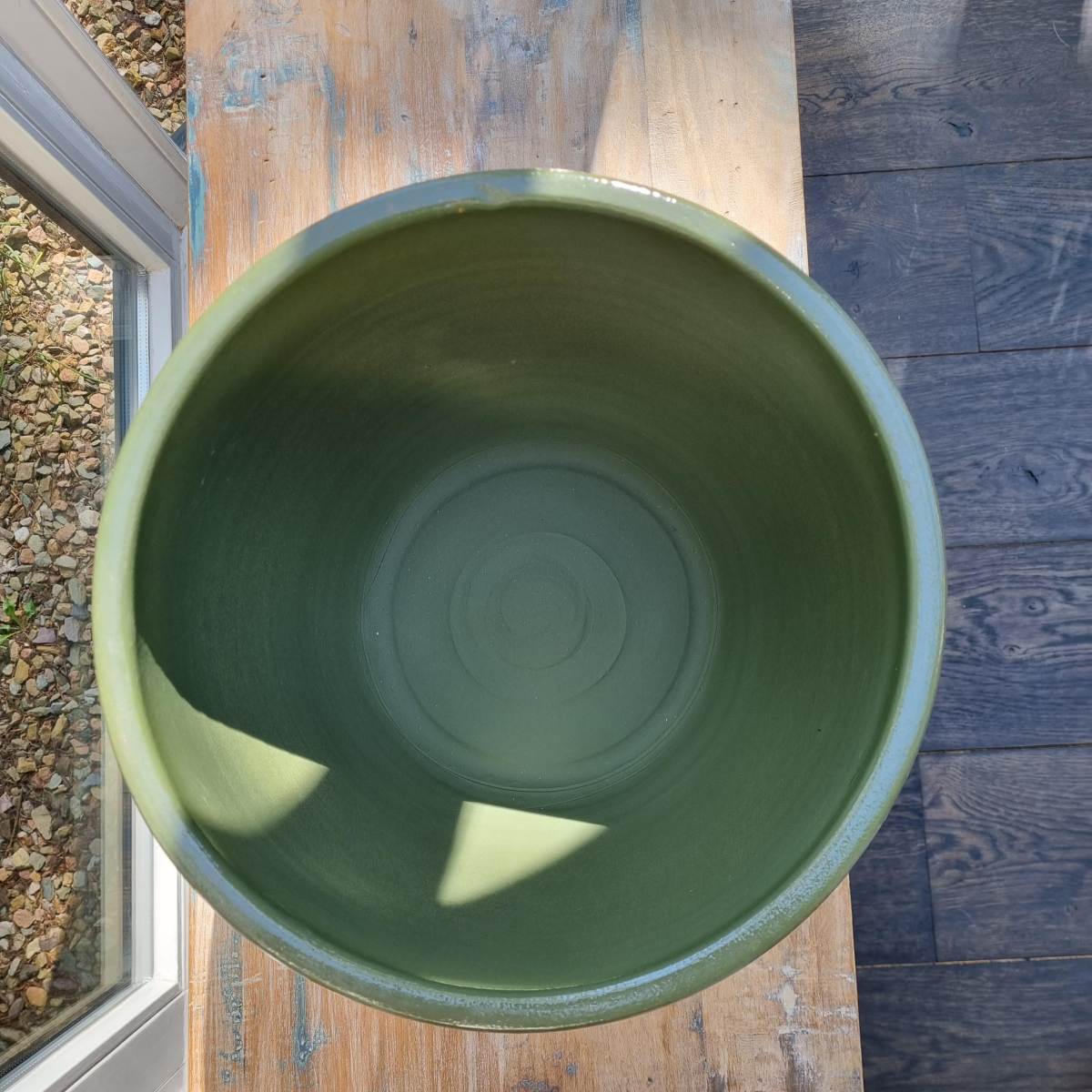 Mica Decorations lester ronde bloempot groen maat in cm: 31 x 33