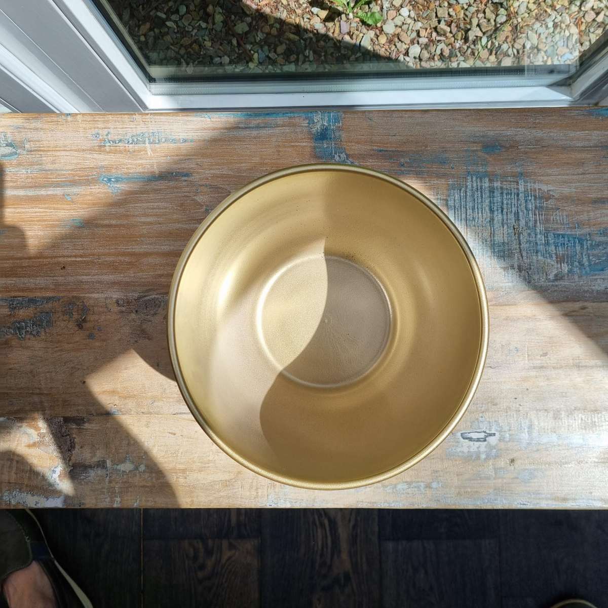 Mica Decorations Tusca Bloempot Rond - H20 x Ø22 cm - Keramiek - Goud
