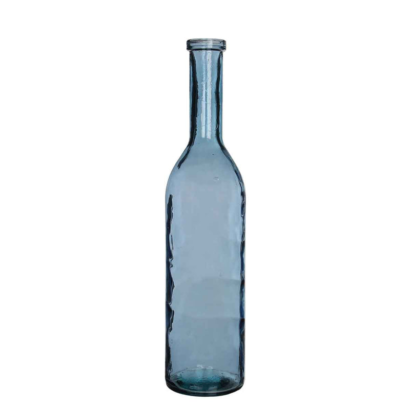 Mica Decorations fles rioja glas maat in cm: 75 x 18 lichtblauw