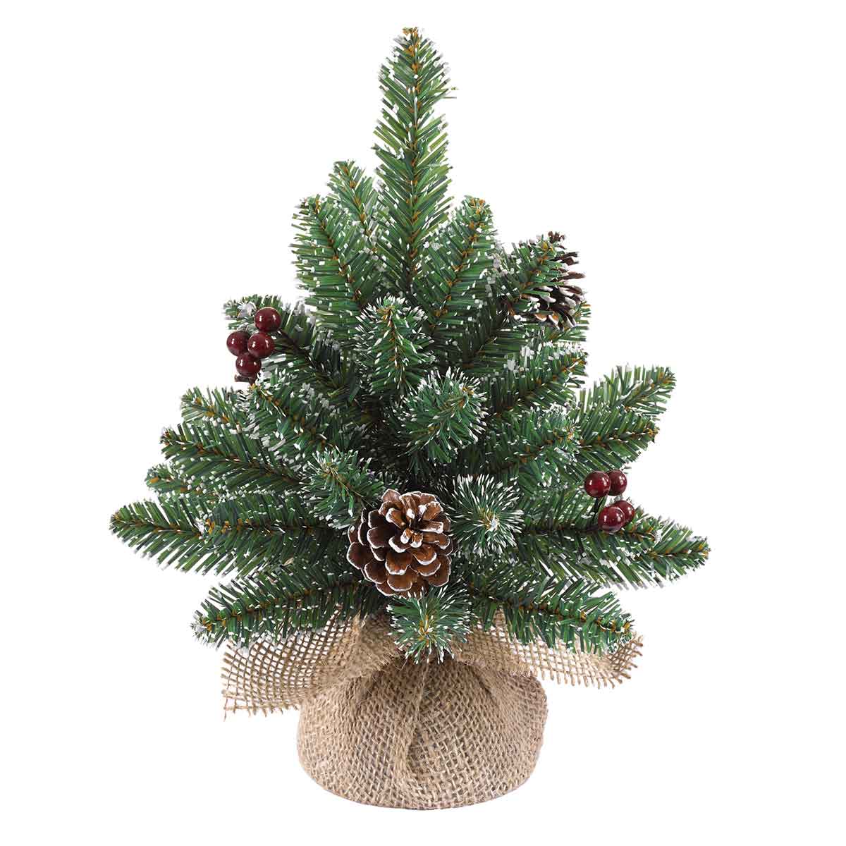 Black Box kunstkerstboom met jute derby - 30 x 20 cm - GROEN
