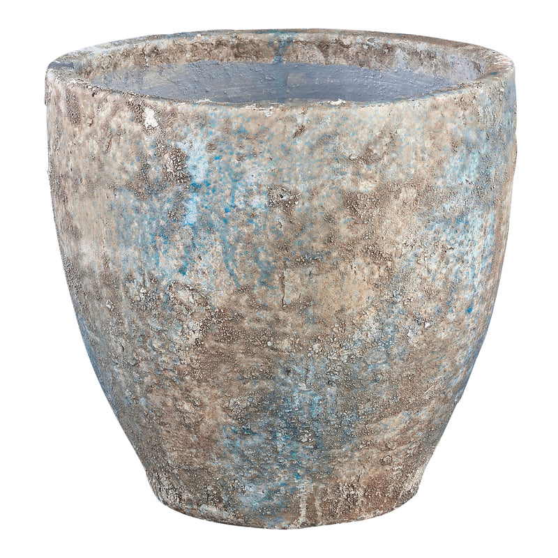 PTMD Rossy blauw keramieke pot rond hoog maat in cm: 35 x 35 x 33