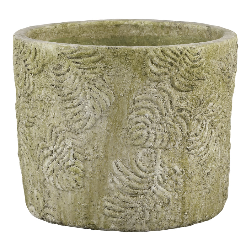 PTMD Jasmine groene keramiek pot rond maat in cm: 30 x 30 x 24 - Groen