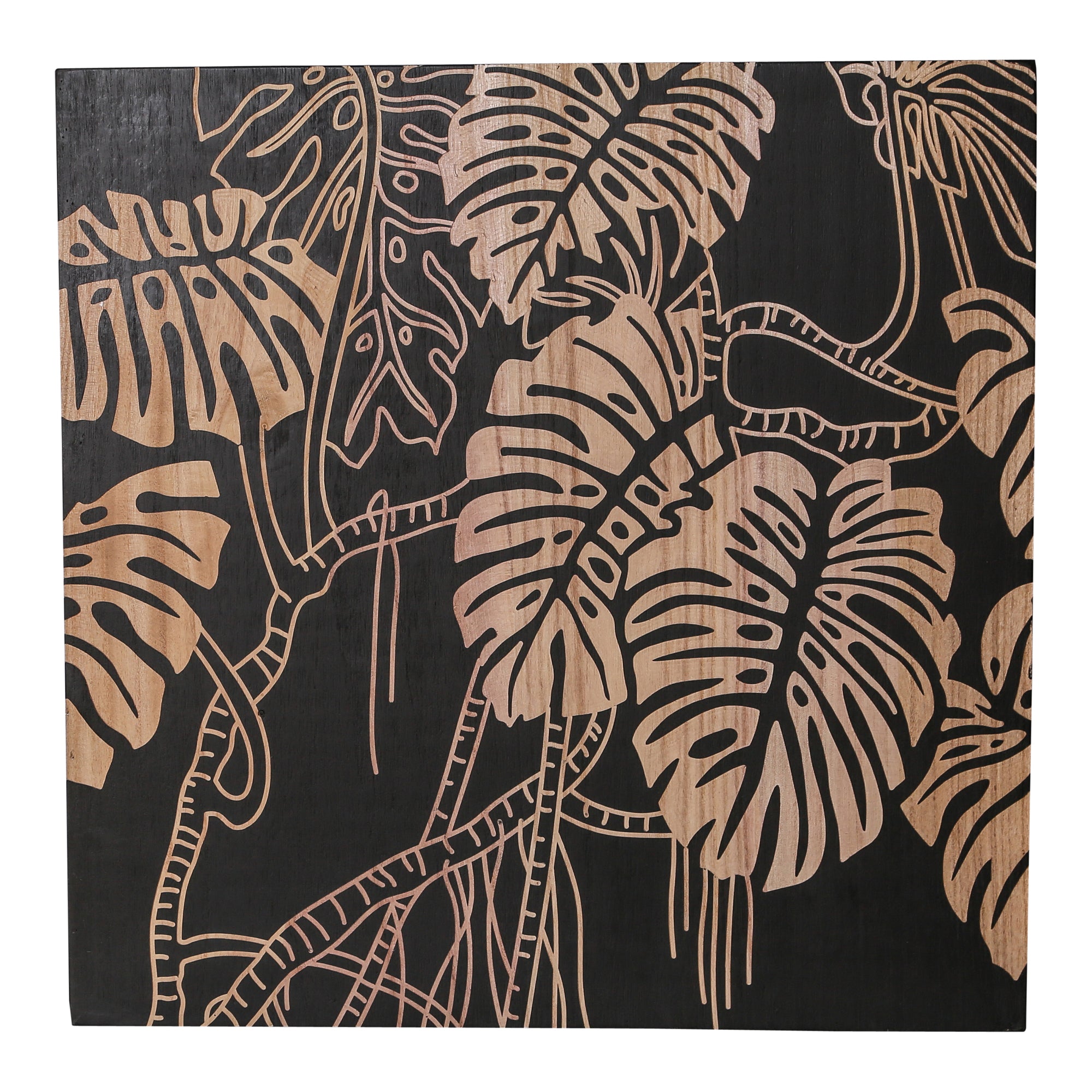PTMD Neron Vierkant Wandpaneel - 60 x 4 x 60 cm - Hout - Zwart