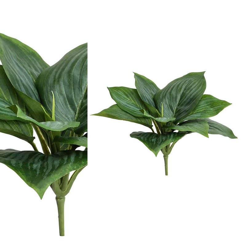 PTMD Leaves Plant Hosta Kunststruik - 18 x 28 x 25 cm - Groen