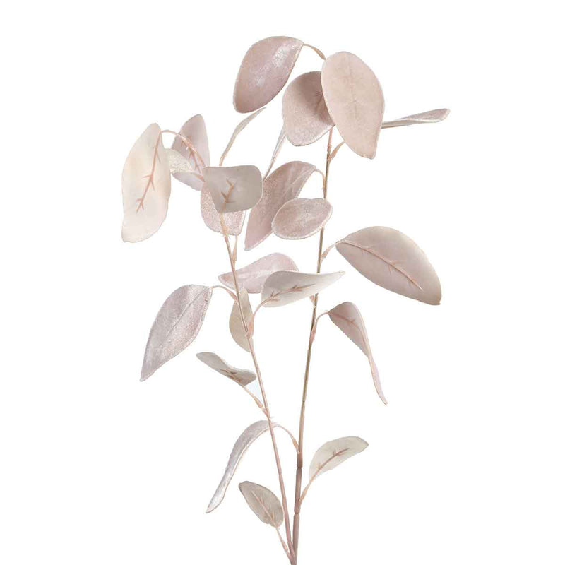 PTMD Leaves Plant Eucalyptus Kunsttak - 38 x 18 x 74cm - Velvet - Roze