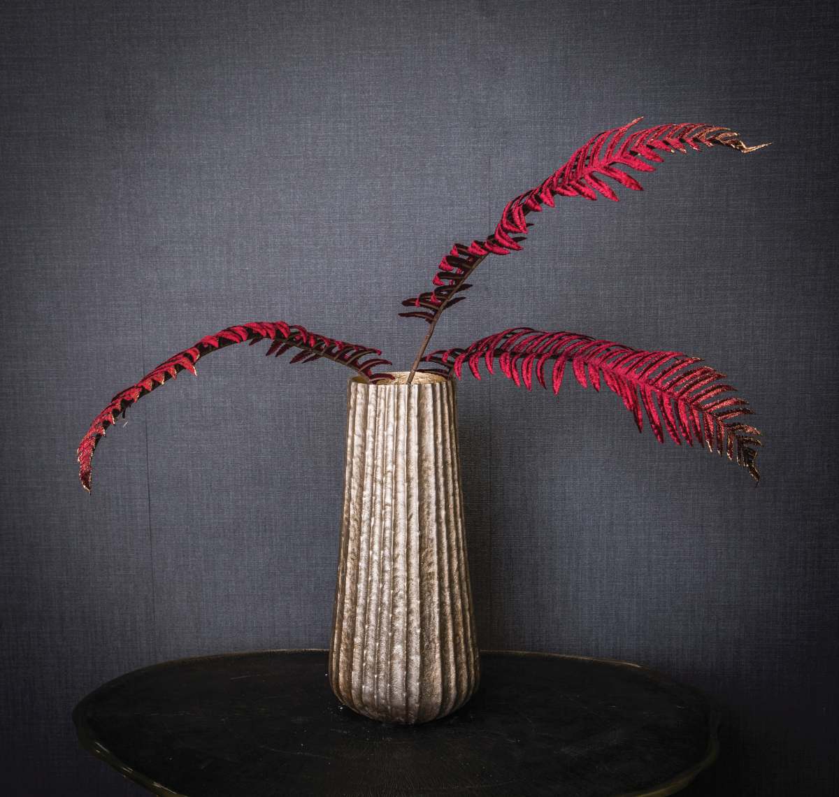 PTMD Fern Plant Varen Kunstblad - 46 x 18 x 99 cm - Velvet - Bordeaux