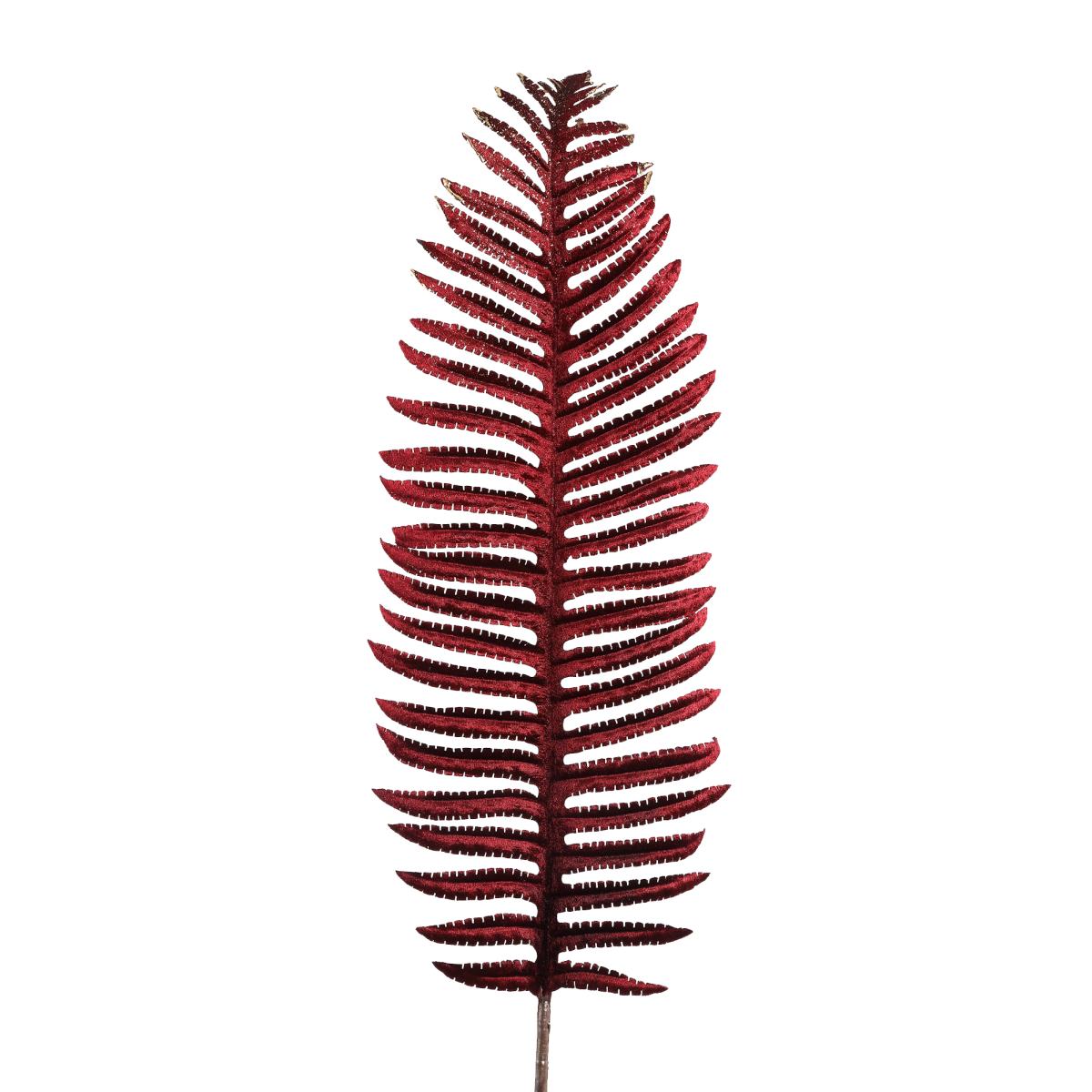 PTMD Fern Plant Varen Kunstblad - 46 x 18 x 99 cm - Velvet - Bordeaux