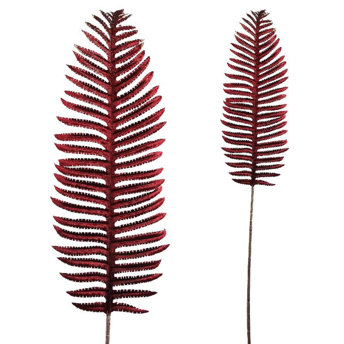 PTMD Fern Plant Varen Kunstblad - 46 x 18 x 99 cm - Velvet - Bordeaux