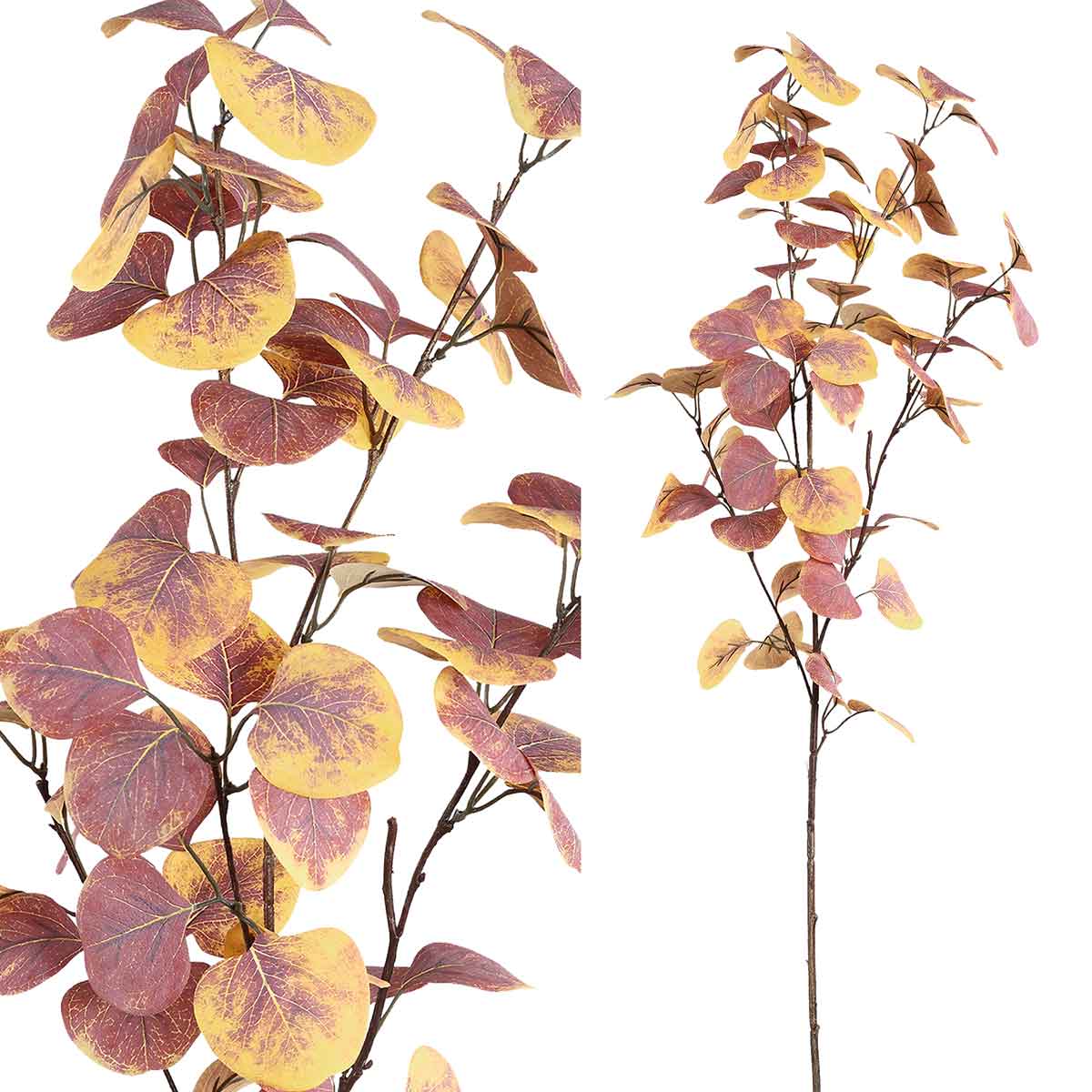 PTMD Leaves Plant Cotimus Kunsttak - 51 x 29 x 90 cm - Geel/roze