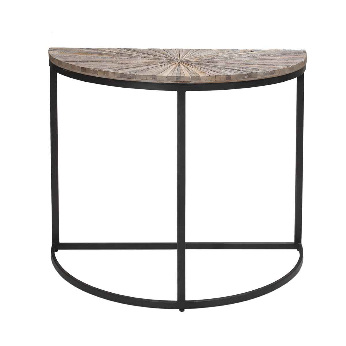 PTMD Vic Bijzettafel - 90 x 45 x 78 cm - Ijzer/Hout - Bruin