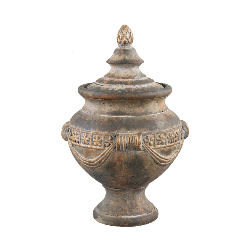 PTMD Zavier antiek decoratieve medicijnpot - 31x31x33 - Cement - Koper