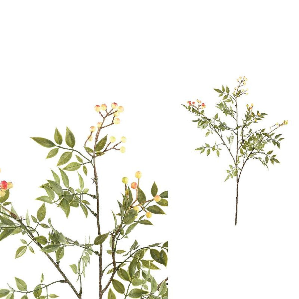 PTMD Berry Plant Bes Kunsttak - 42 x 26 x 74 cm - Roze/Groen