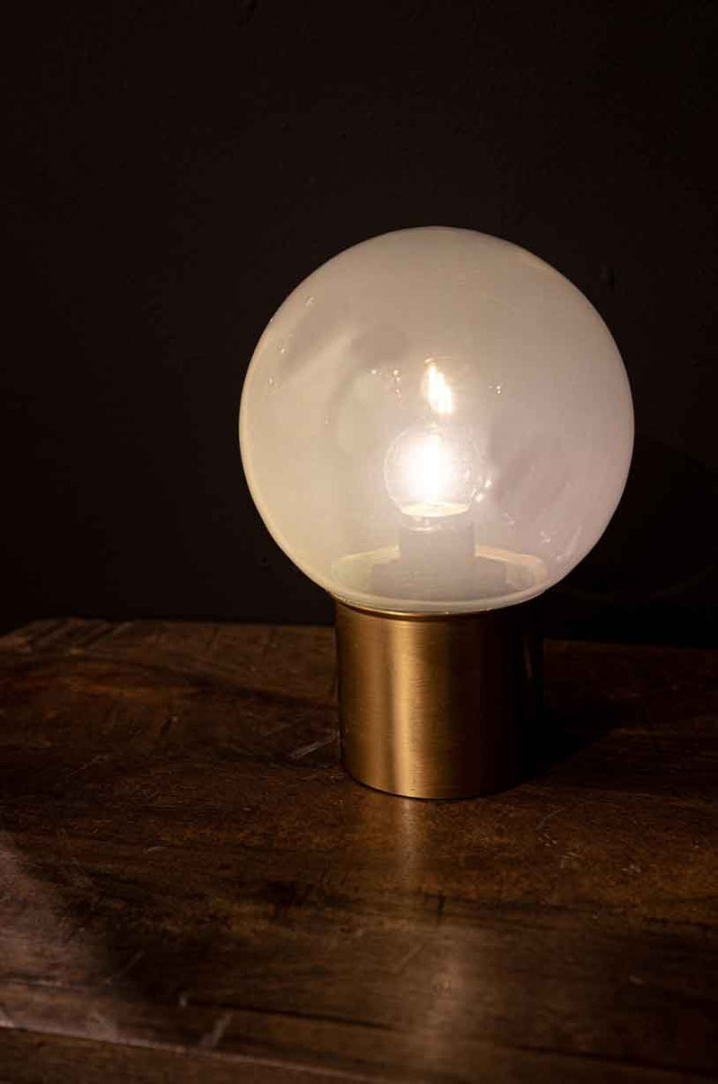 PTMD Bodin Tafellamp Bal LED - H21 x Ø15 cm - Glas - Wit